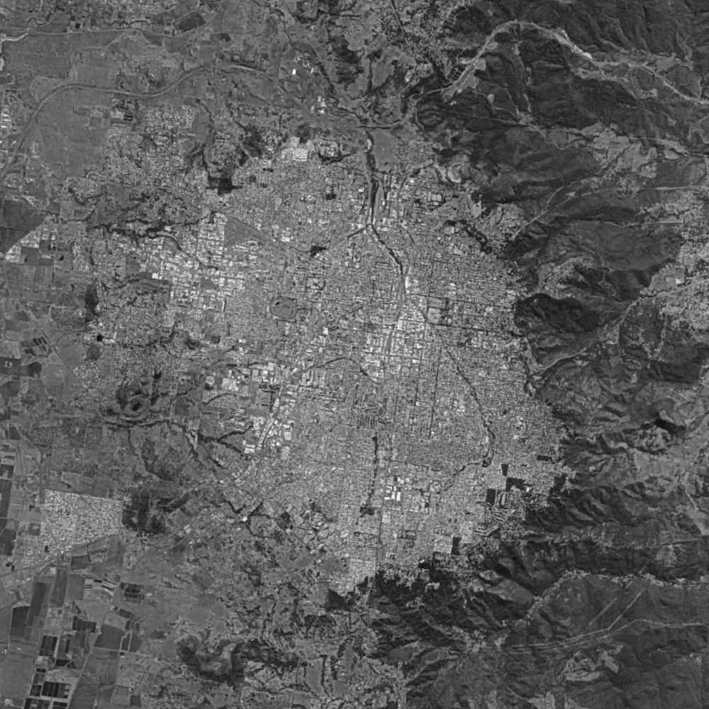 Satellite view of urban landscape
